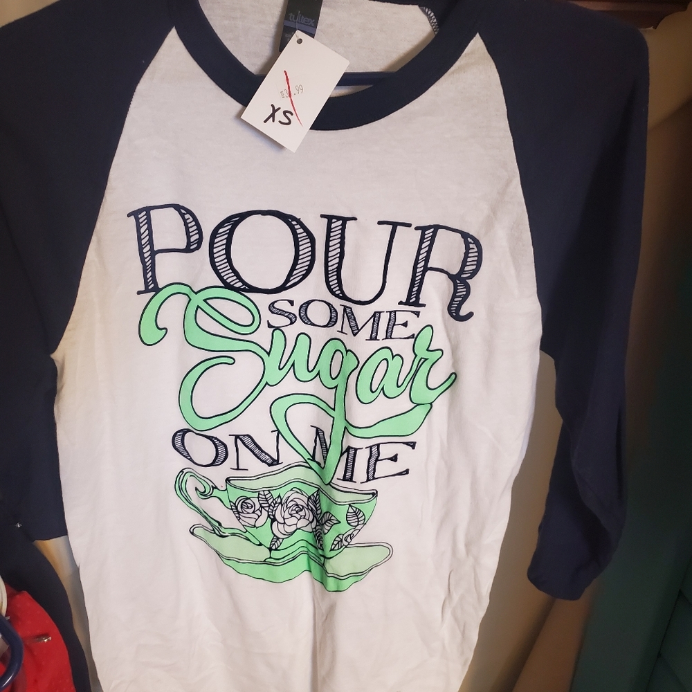 Cute boutique baseball sleeve shirt